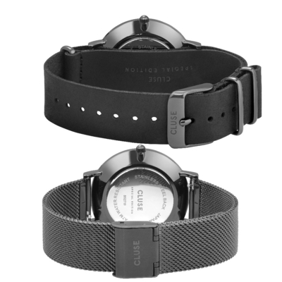 Cluse Special Edition La Bohème Mesh Dark Grey férfi óra szett (CLG015)