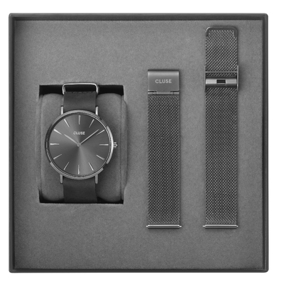 Cluse Special Edition La Bohème Mesh Dark Grey férfi óra szett (CLG015)